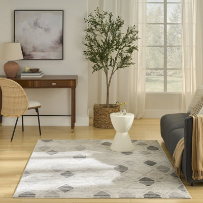 Ebern Designs Hornsey Beige Grey Modern Indoor Rug