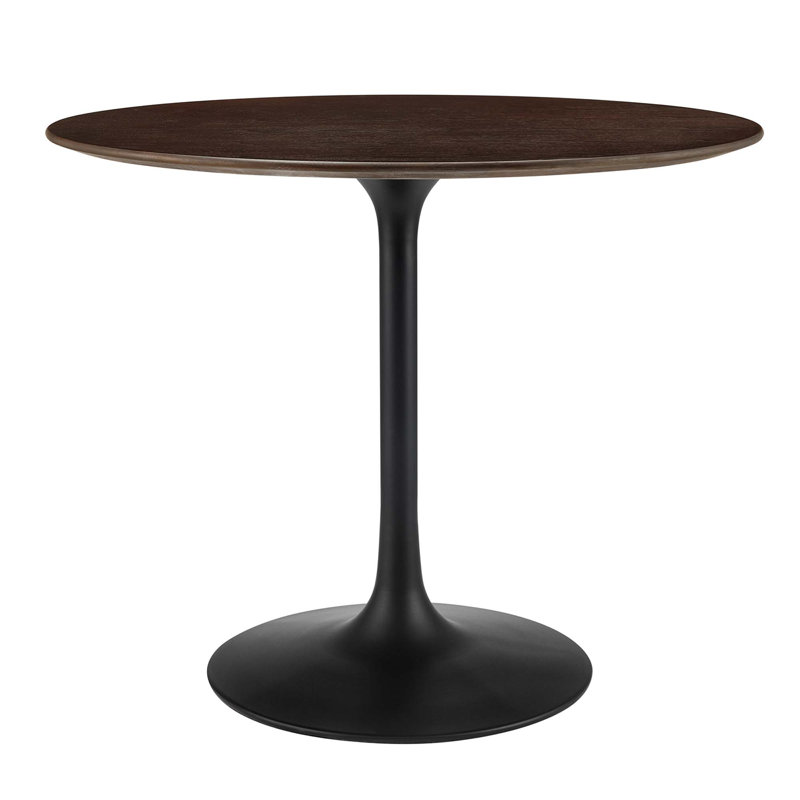 Modway Lippa Wood Dining Table, Black, Cherry Walnut, 36" L x 36" W