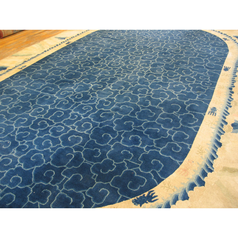 Antique Large Peking Chinese Allover Knotted Rug