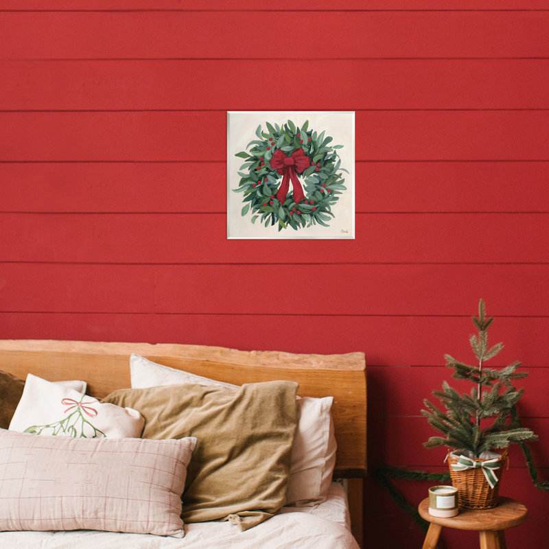Ruban, couronne de houx, plaque murale, design par Kate Sherrill