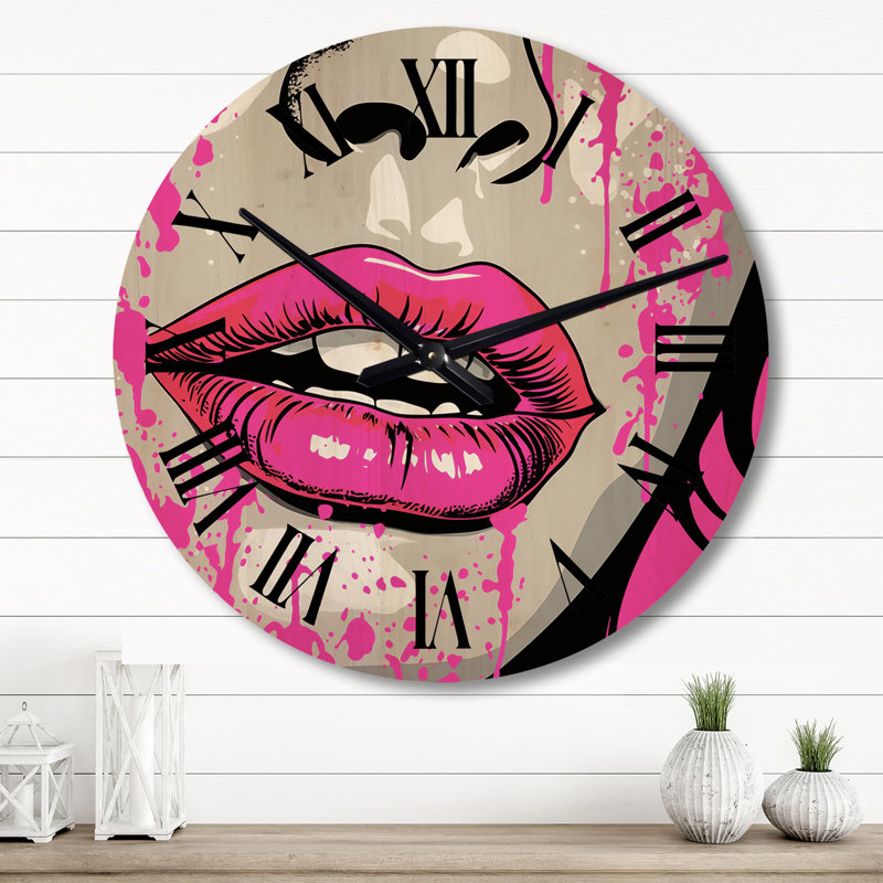 Horloge murale en bois massif Marlicia, Grand