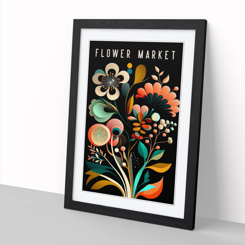 Contemporary Flower Market Exhibition No.11 - Single Picture Frame Print on Wood, 34cm H x 25cm W x 2cm D