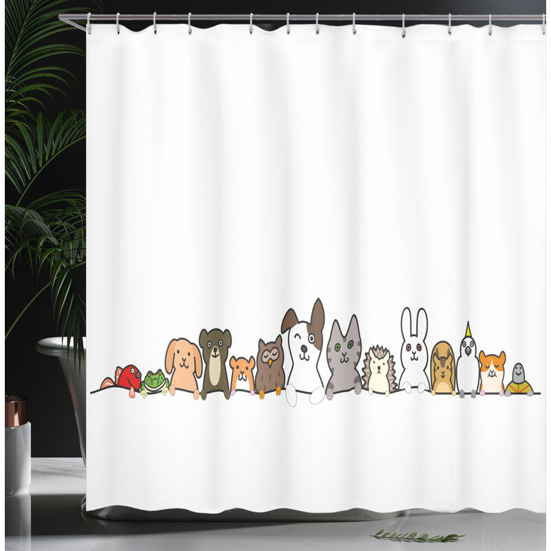 Shower Curtain with Hooks Included, 105"H x 69"W