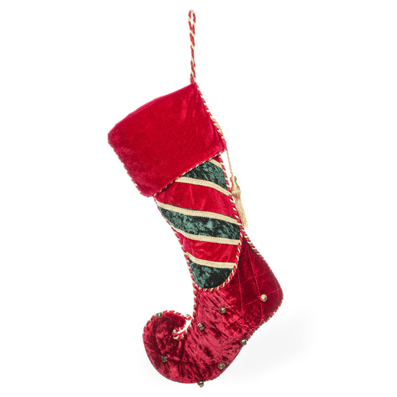 Jingle Bell Red Velvet Stocking