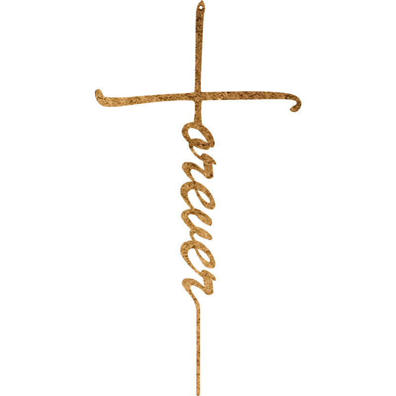 Forever Cross Wall Décor, Copper, 15" H x 7.8" W x 0.06" D