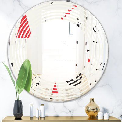 Miroir mural sans cadre en forme de "wave triangulaire iii moderne"