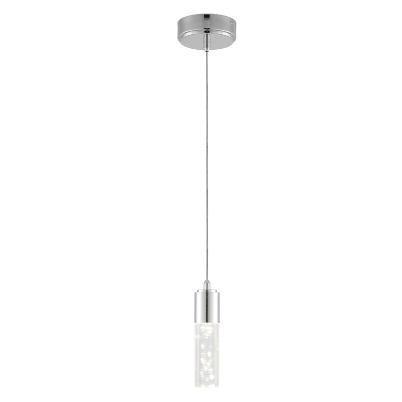 Luminaire suspendu cylindrique à 1 lumière DEL Octa, Chrome
