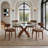 4-Piece Cotton-Linen Set With Curved-Back Wooden Dining Chairs-120424339