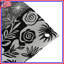 Tapisserie murale motif floral noir et blanc-865271031