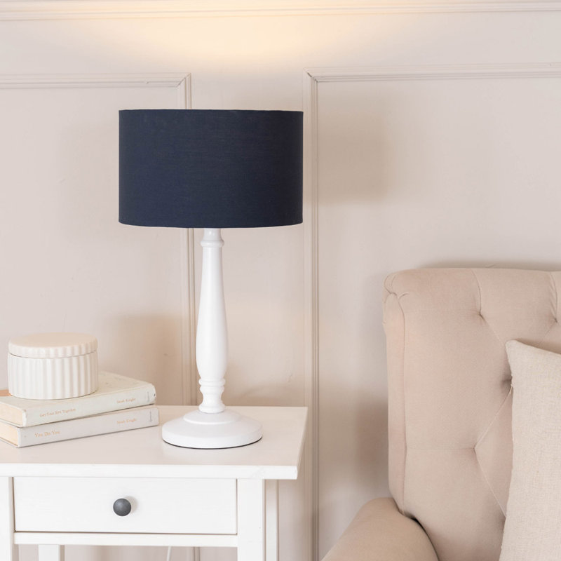 Annum Wood Table Lamp, Yes, Navy Blue, White