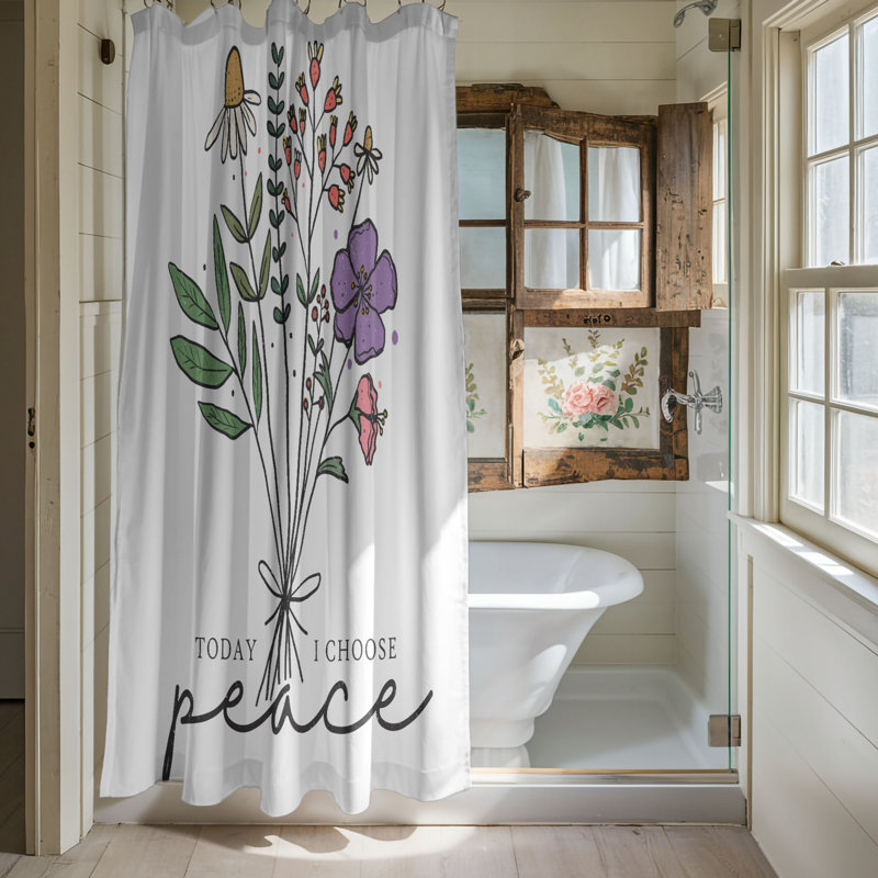 Rideau de douche standard 1 pièce Bold Blossom, H 74 po x l 71 po