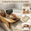 Table avec accoudoirs Couch, plateau avec accoudoirs pour canapé en bois d'acacia avec téléphone pivotant à 360 ° et porte-gobelet, table avec accoudoirs à pince pour canapé, plateau avec accoudoirs antidérapant pour les collations et les boissons, 15,4 po x 9,8 po