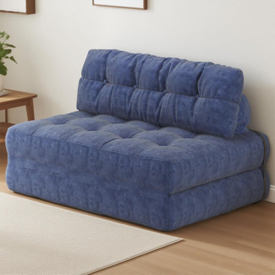 Folding Sofa Bed, Floor Folding Couch with Pillow, Futon Sofa Bed Convertible Sleeper Chair Foldable Mattress Back Support, Portable Fold Out Couch, Full, Corduroy