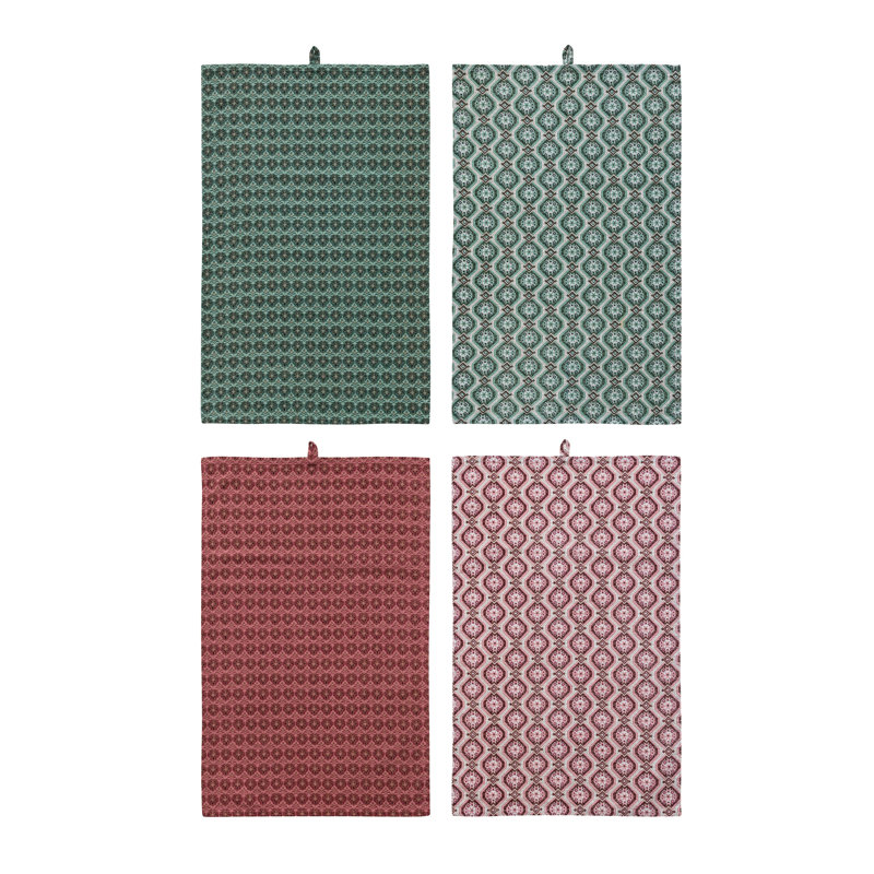 Torchon en coton imprimé à motif flammé