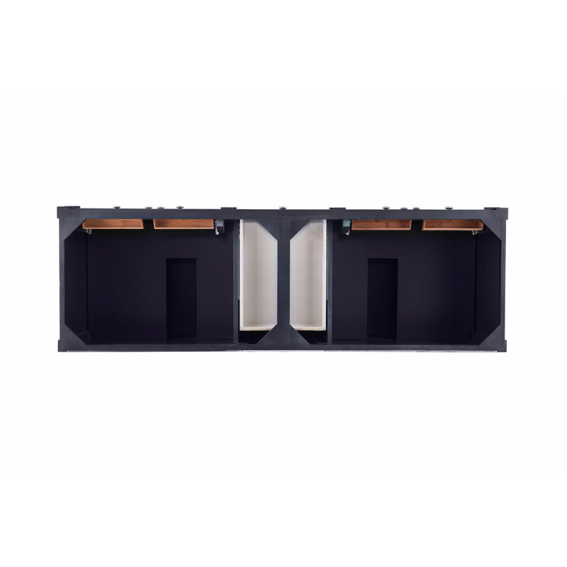Brittany 72" W Double Vanity, Burnished Mahogany, Ethereal Noctis, 8" Widespread