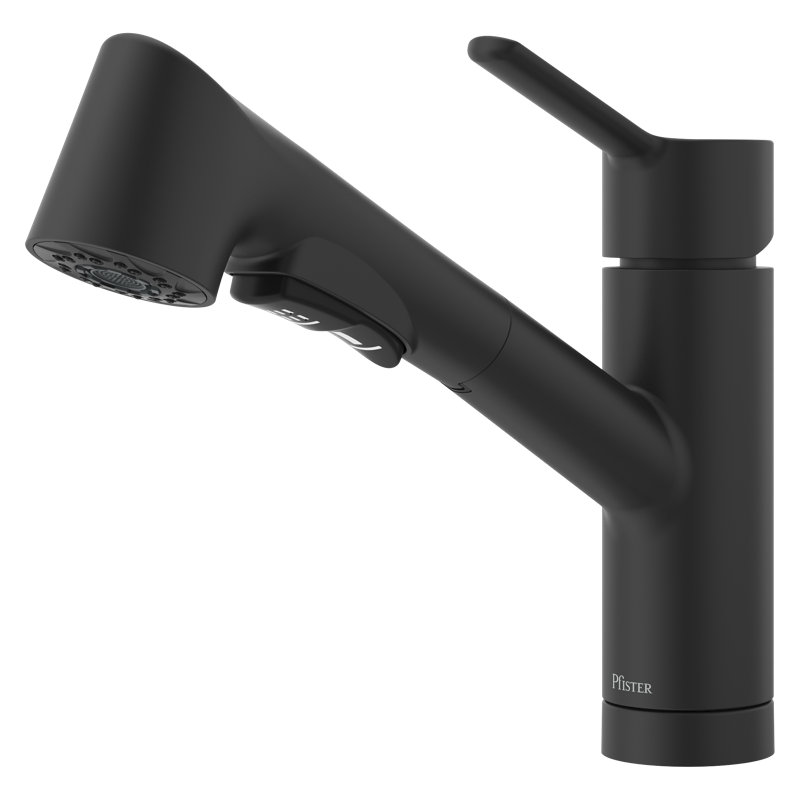 Robinet de cuisine rétractable à une poignée Pfress, Matte Black