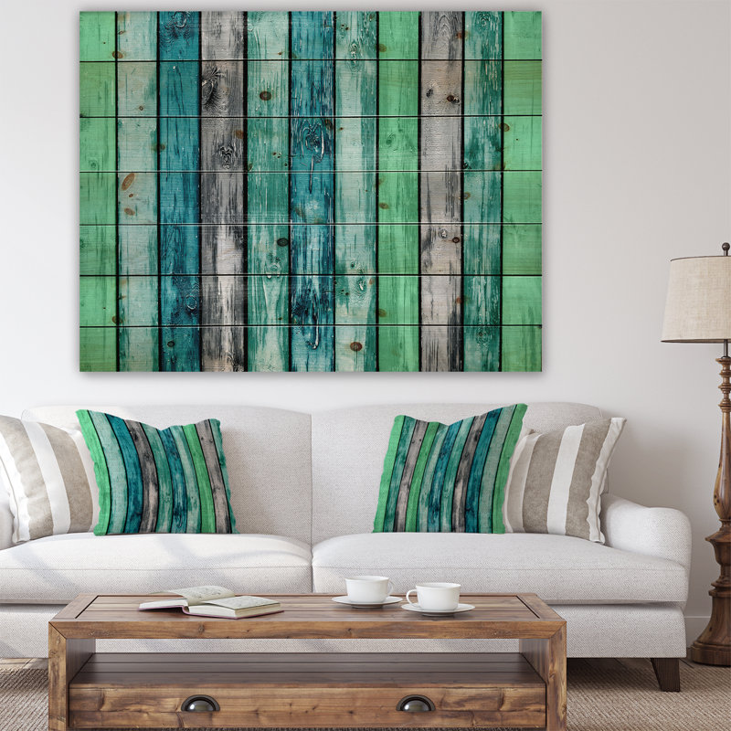 «Painted Wooden Planks», peinture, H 15 po x l 20 po x P 1 po, Bois