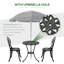Henninger 3 Piece Patio Bistro Set for 2 with Umbrella Hole Black