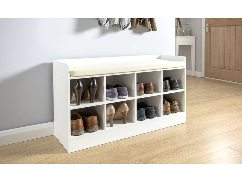 Kennedy Upholstered Storage Bench, White