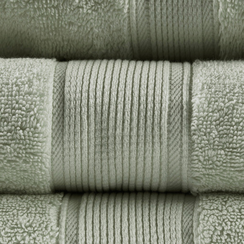 100% Cotton 8 Piece Antimicrobial Towel Set, Sage Green