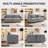 Oversized Seats Sofa Couch for Living Room Large Chenille Sofa with 2 Thick Pillows-831911475