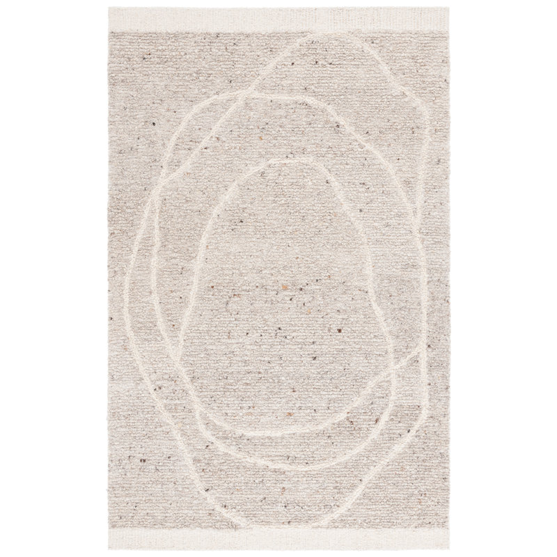 Natura 804 Hand Tufted Wool Pile Abstract Rug, Round 6'