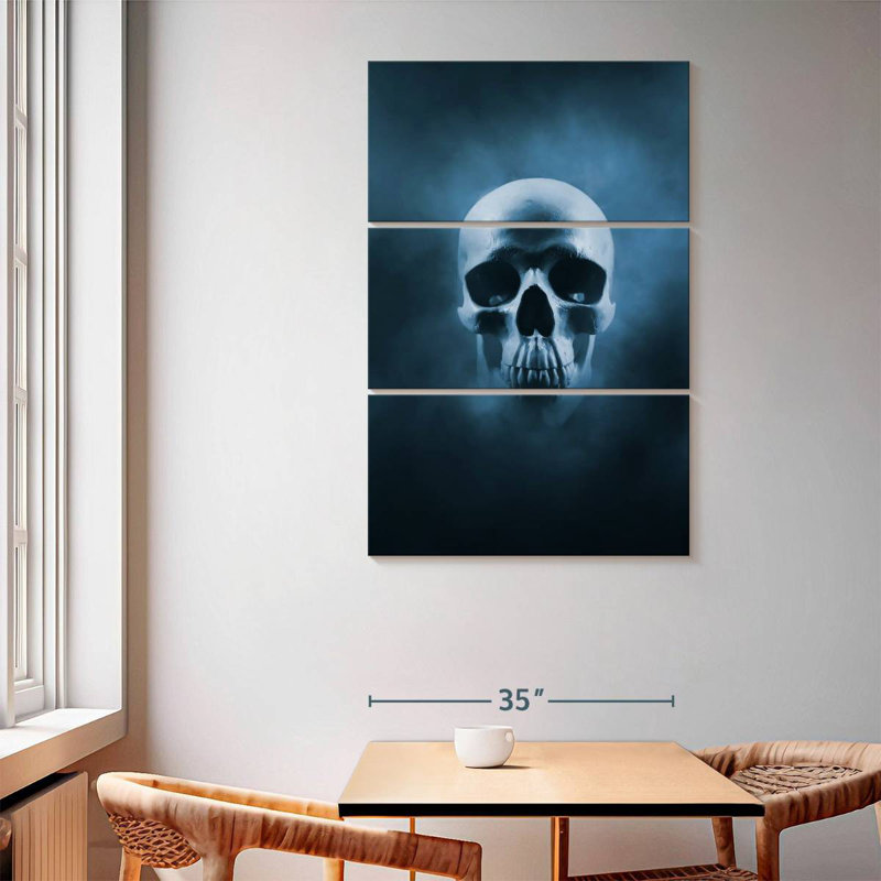 Hitzel Blue Skull, 65" H x 42" W
