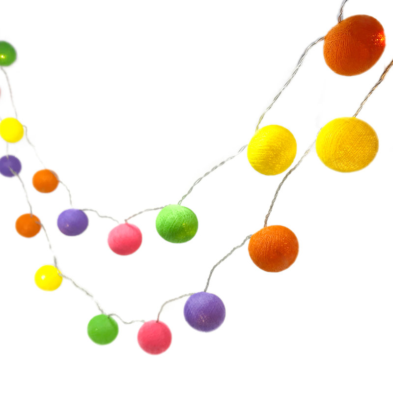 Misti LED Cotton Ball String Light, 30 Lamps - 8 Metre Long