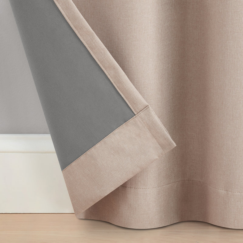 Eclipse Cannes Magnitech 100% Blackout Curtain, Rod Pocket, Seamless Magnetic Closure (1 Panel), 40" W x 84" L, Beige