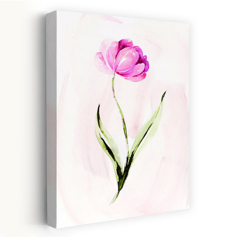 Tulipe I Abstraite Contemporaine Fleur de Tulipe Délicate Nature Impression d'Art Murale, H 48 po x l 32 po
