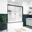 Porte de douche coulissante double en aluminium de 60 po de largeur, verre trempé de 6 mm de 1/4 po, poignée comme porte-serviette, pare-baignoire imperméable et design avec largeur réglable de 56 à 60 po, roulettes transparentes, angle de sécurité-124069795