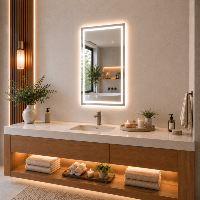 Miroir de salle de bain mural Iris, 36 po x 24 po