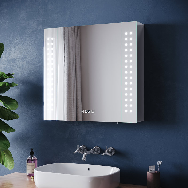 65mm W 60mm H Medicine Cabinet Mirror 3 Adjustable
