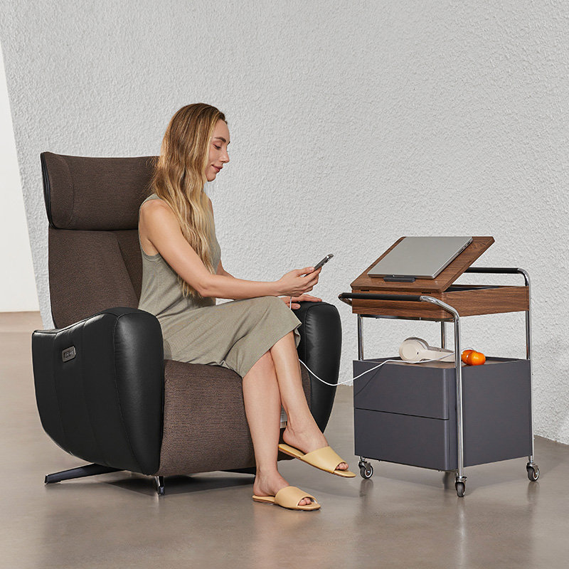 Table d'appoint multifonctionnelle avec rangement et multiprise CubeMove
