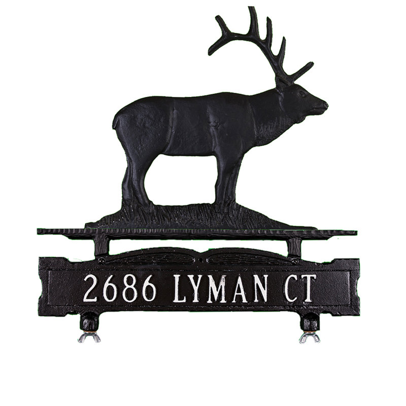 1-Line Mailbox Sign, Satin Black, Yes