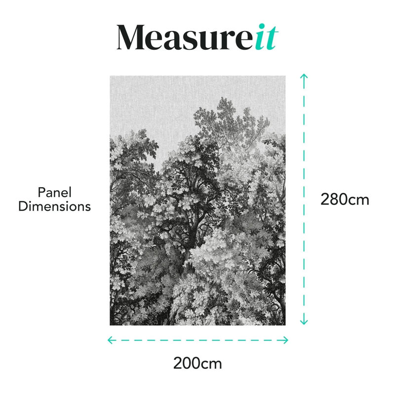 Superfresco Easy Forest Canopy Print To Order Fixed Size 2.8m x 3m Mural, Black
