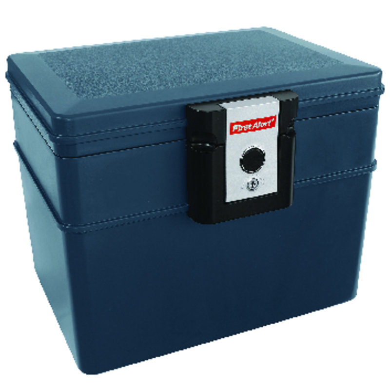 .59 Fireproof & Waterproof Security Safe, UL rated 30 minute fire rating at 1550 degrees. Key lock with push button open system