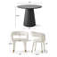 Ensemble de salle à manger rond moderne pour 2 personnes avec accoudoirs en chenille 35 po Modern-387228730