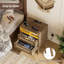 Bedside Tables Set of 2, Natural Rattan and Solid Wood Legs-135590598