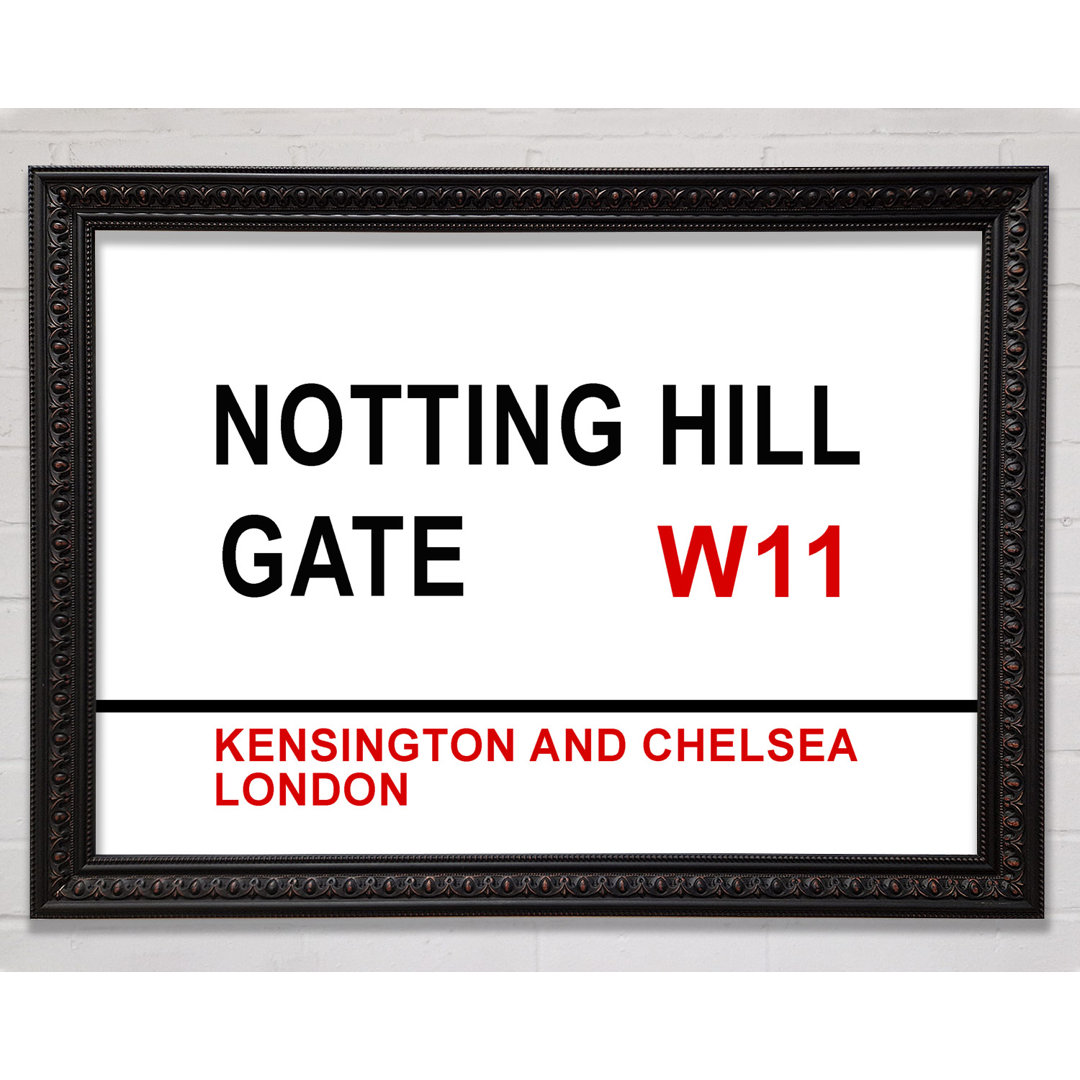 Notting Hill Gate Signs - Einzelne Bilderrahmen Kunstdrucke