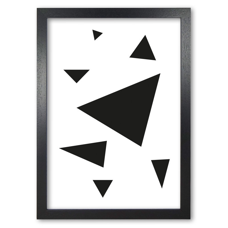 Triangles - Print, 30 cm H x 21 cm W x 5 cm D, Black Grain Frame