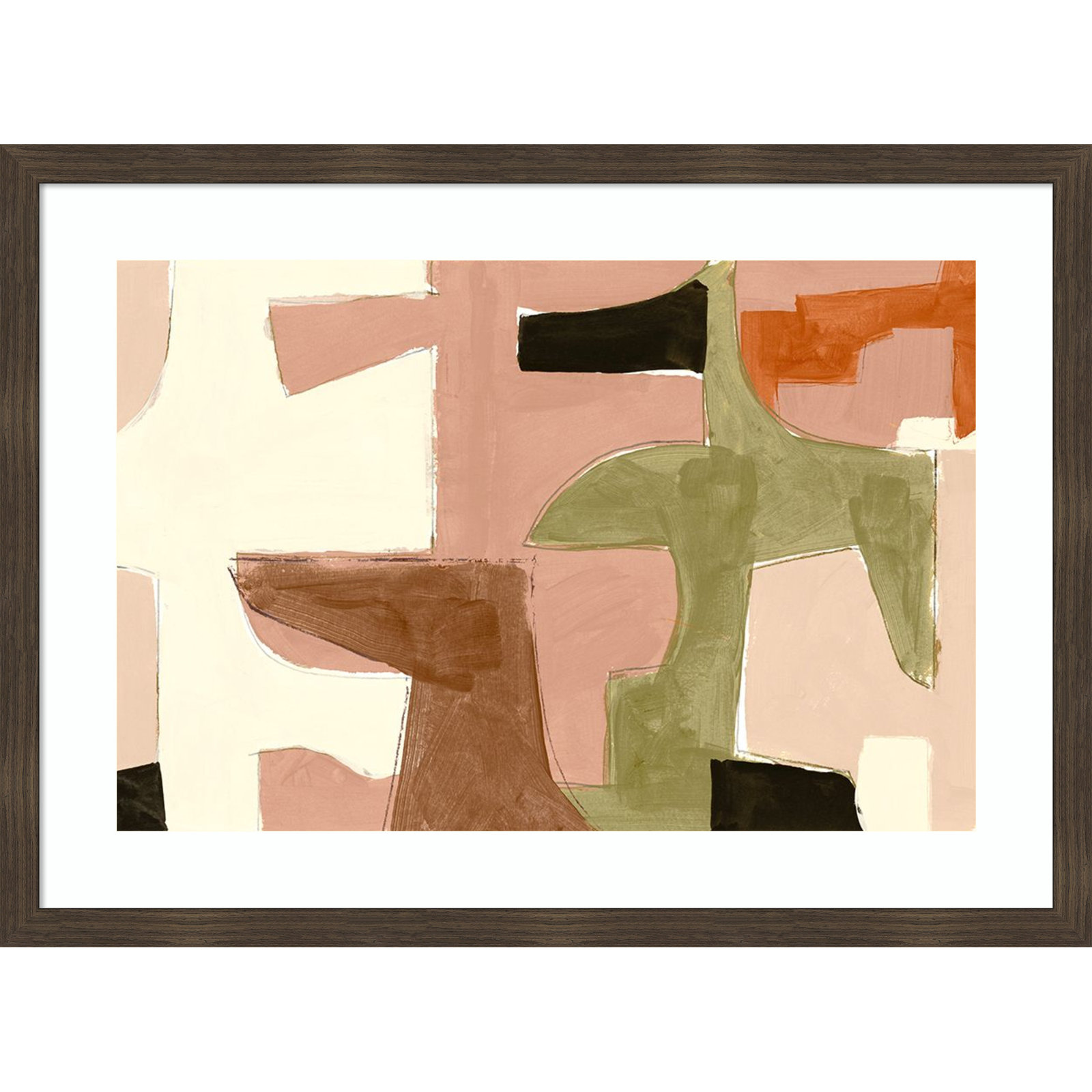 New Jigsaw I Print by Cartissi, 25" H x 34" W, Dark Brown