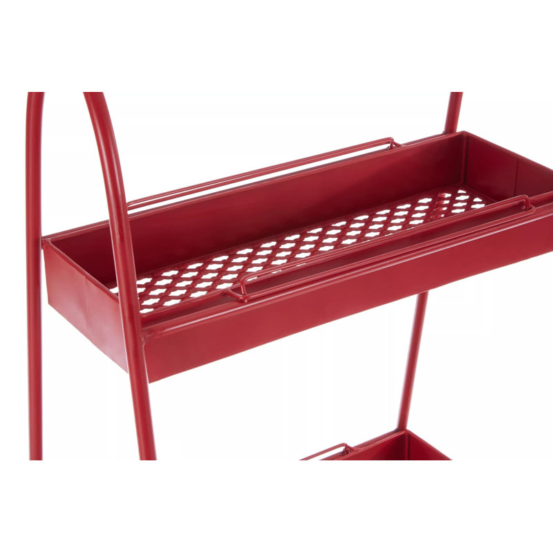 Lexa 116cm H x 51cm W Metal Etagere Bookcase, Red