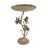 D14X24" Round Top Side Table With Gold Floral Design