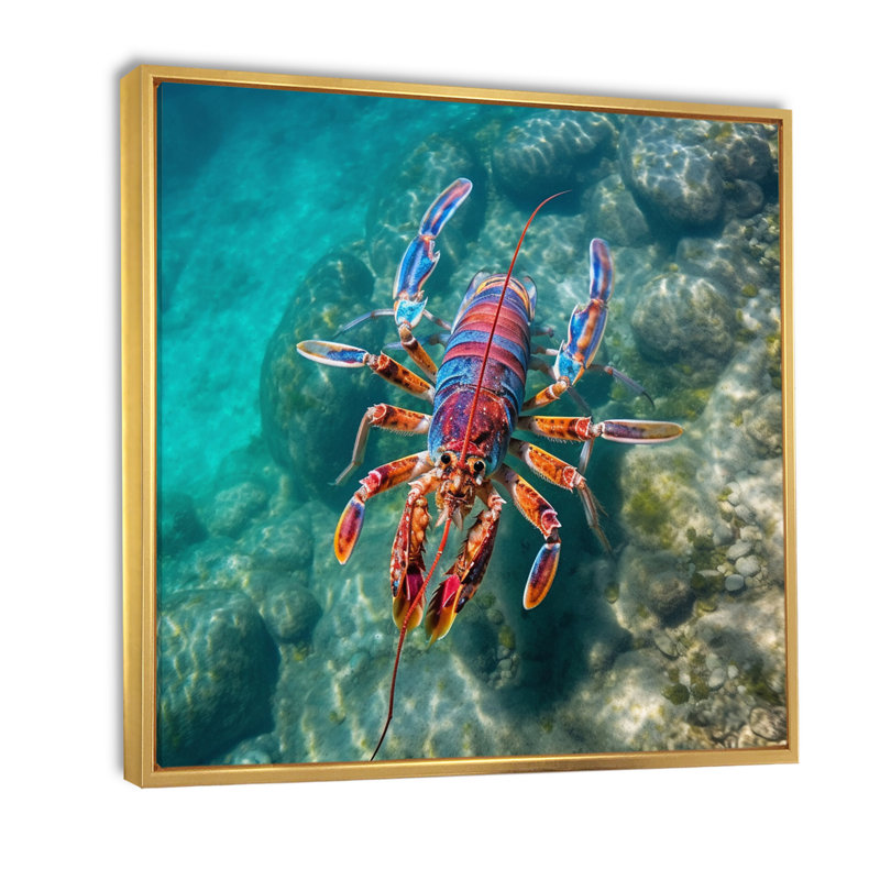 Restivo - reproduction sur toile, Cadre flottant doré, H 24 po x l 24 po x P 1 po