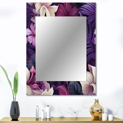 Ormidia Twilight Tropics Tropical Pattern - tropical  Wall Mirror, Botanical, Floral Decorative Mirror, Printed Metal Art