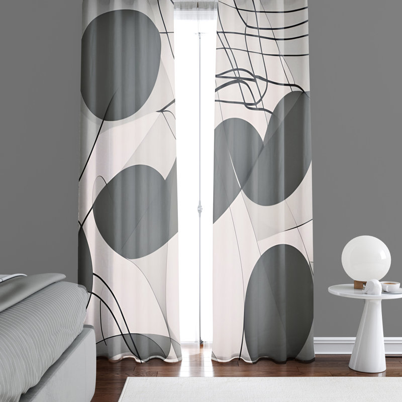 Paire de rideaux semi-transparents en polyester Diderich, L 20 po x L 61 po