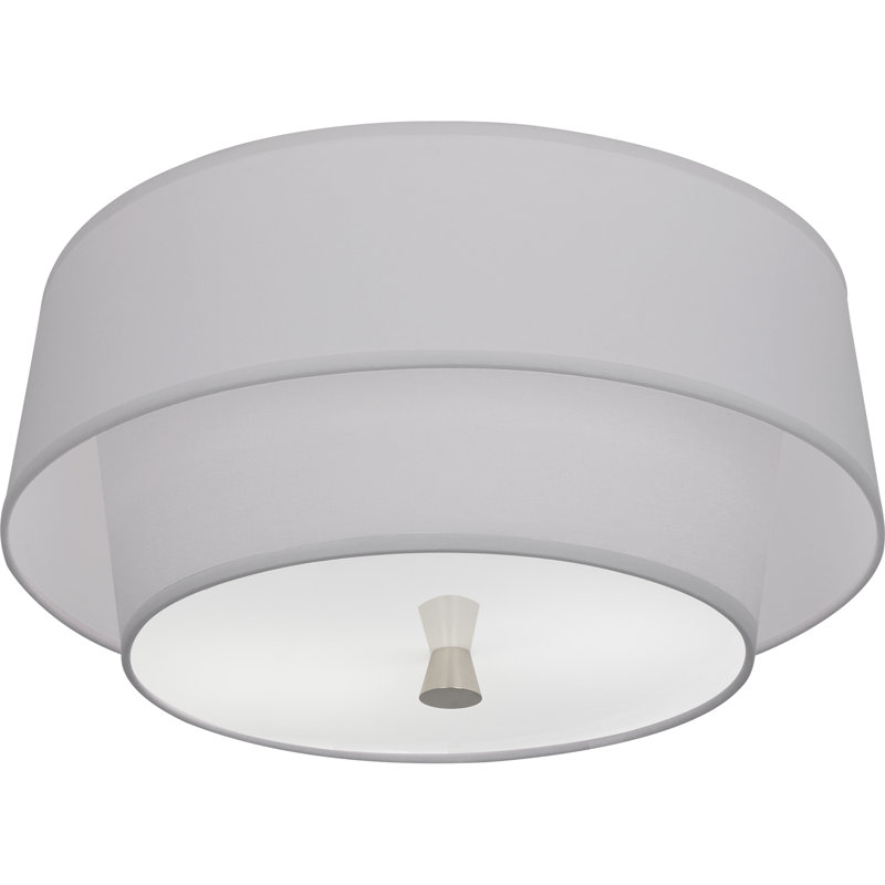 Decker Flush Mount, Polished Nickel, Smoke Gray
