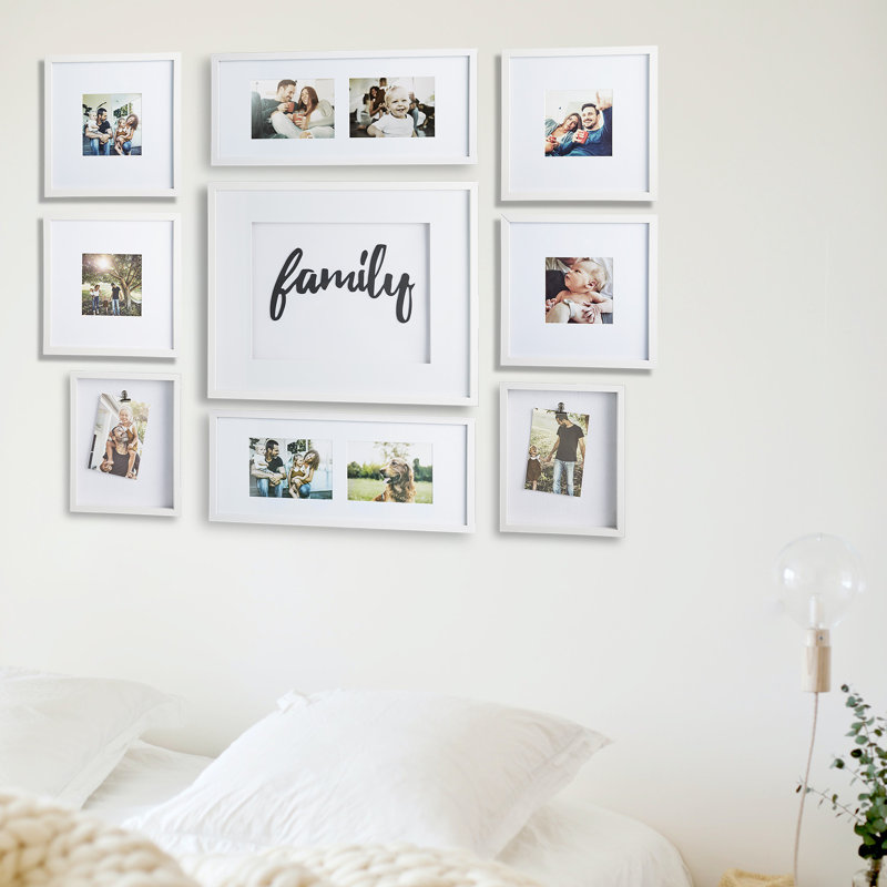 Gustel Picture Frame with Mat, White