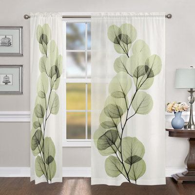 Green X-Ray of Eucalyptus Sheer Curtain